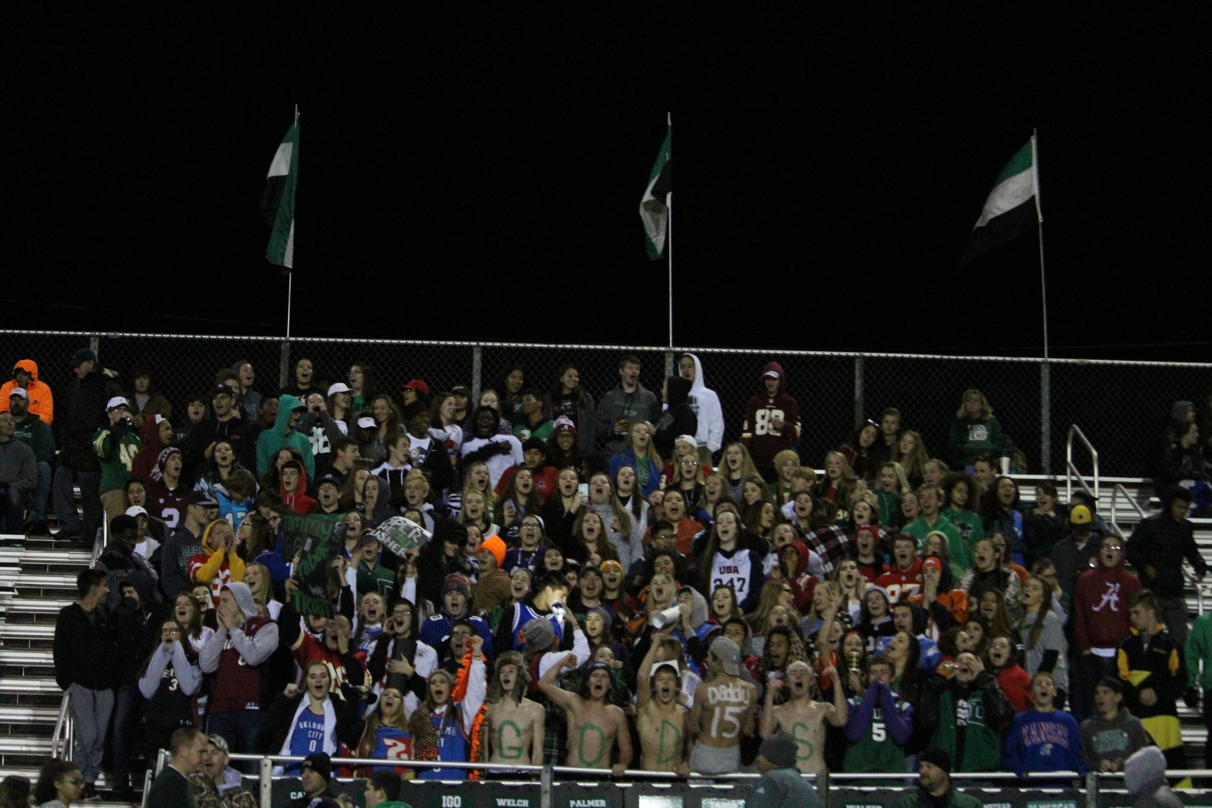 Student section on jersey themed night when the panthers faced Hutch again in the playoffs.